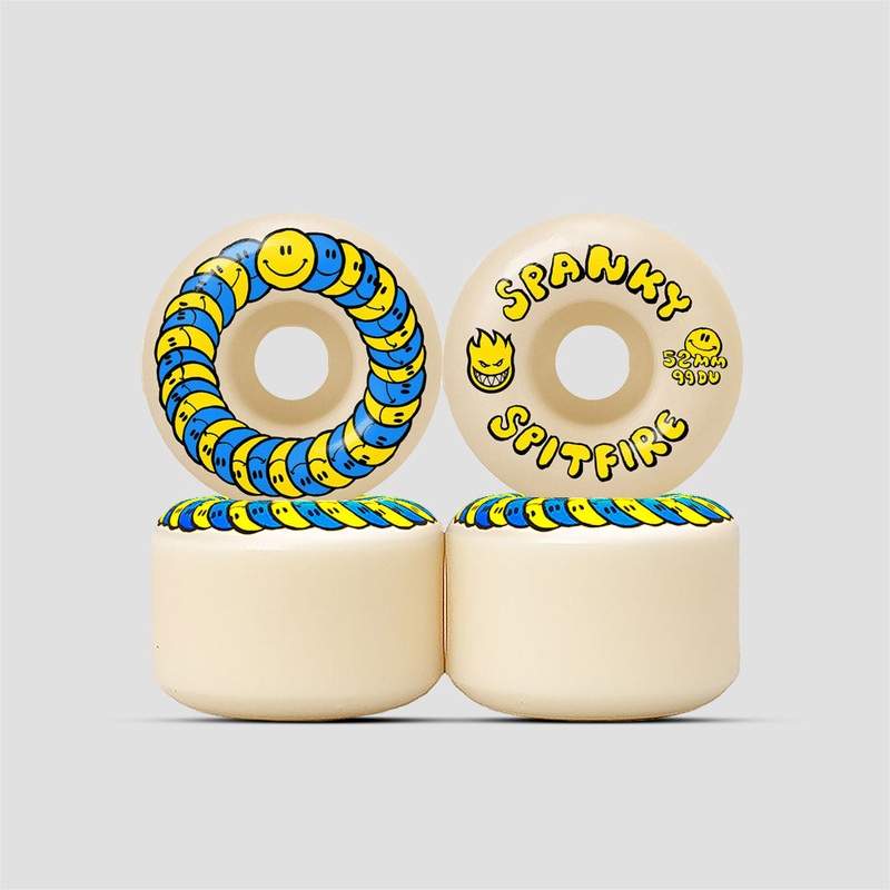 Spitfire Formula Four 52mm 99 Classic Spanky Happy Skateboard Wheels Natural