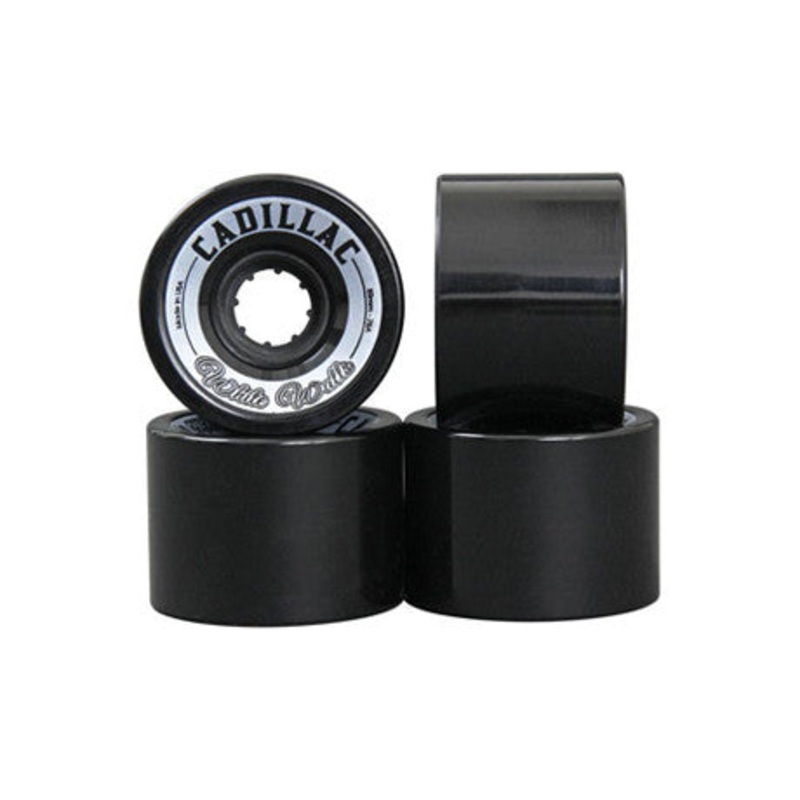 Cadillac White Walls Black Longboard Wheels White Walls
