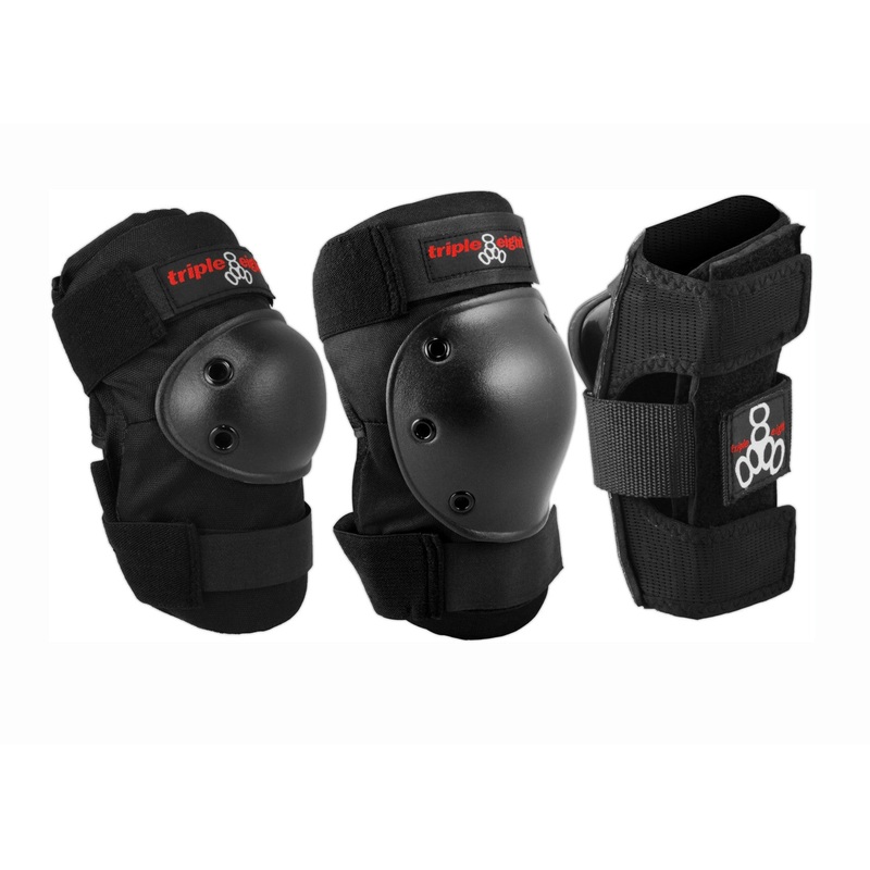 Triple 8 High Impact 3 Pack Protection Pads Black X-Small