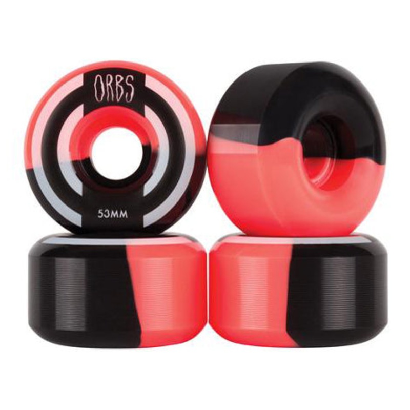 Welcome Orbs Apparitions 53MM 99a Split Coral Black Skateboard Wheels 53MM