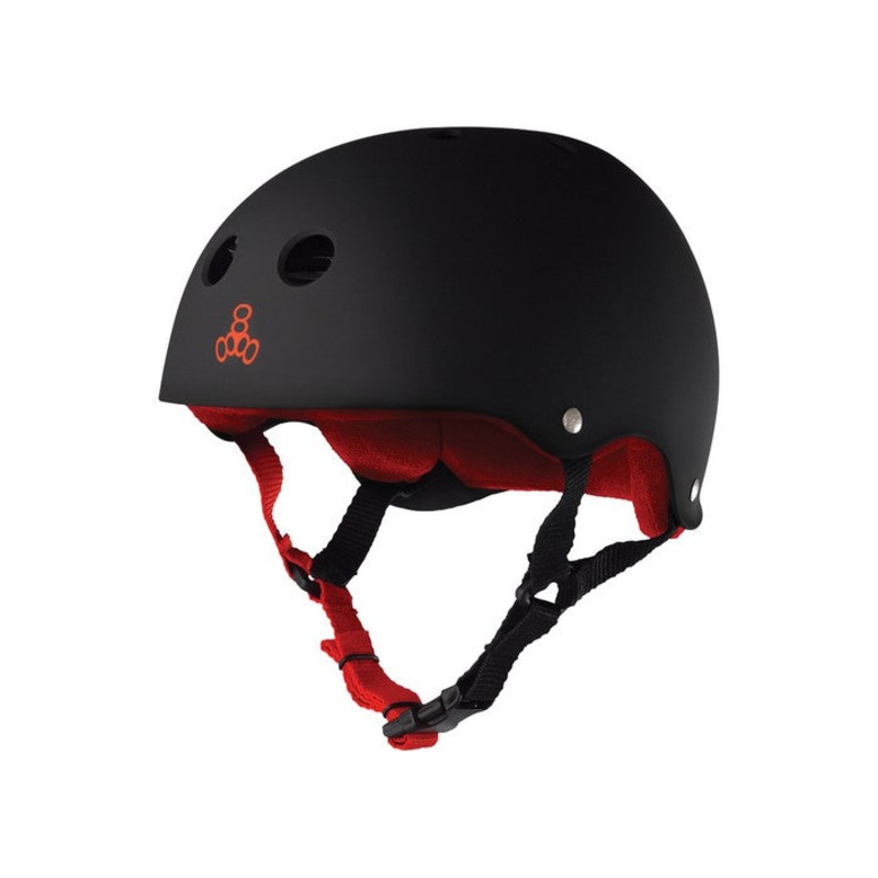 Triple 8 Sweatsaver Helmet Black Rubber/Red Small