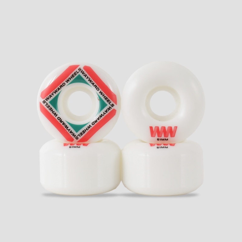 Wayward Waypoint Formula 51mm Skateboard Wheels White / Red / Green