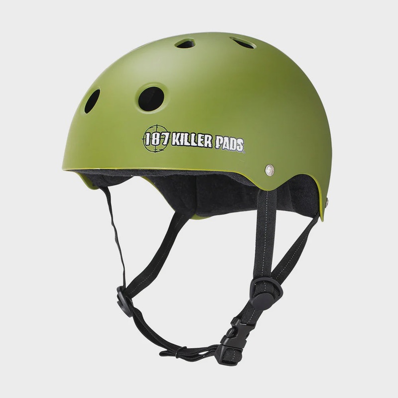 187 Pro Skate Helmet w Sweatsaver – Matte Army Small