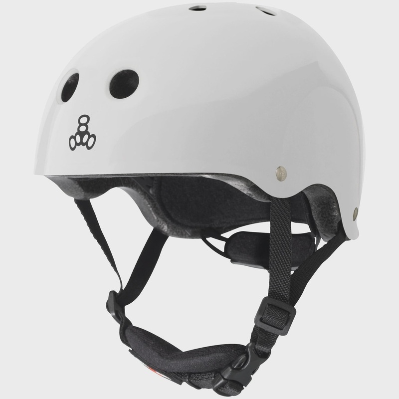 Triple 8 Lil 8 Dual Certified Helmet w/EPS – White Gloss YL