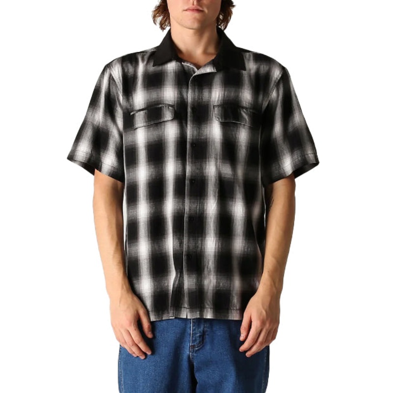 Broadcast Plaid ss Shirt Black Ombre S Black Ombre