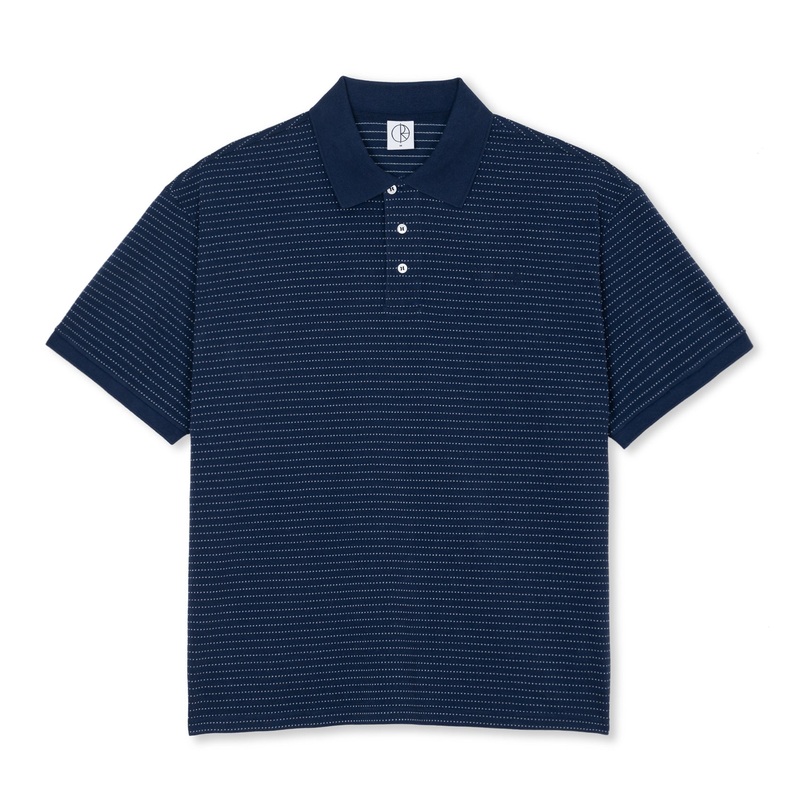 Surf Polo Shirt Dots S Dark Blue