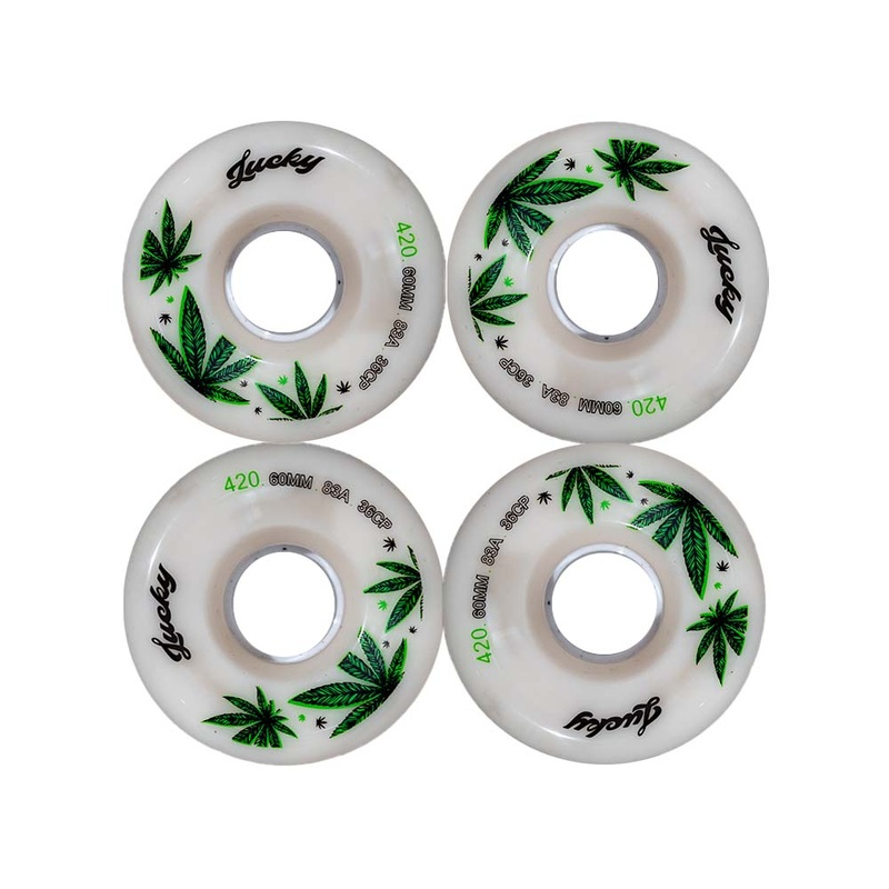 TRAVELOL LUCKY LONGBOARD WHEELS 60MM – WHITE GREEN