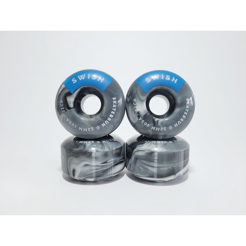 Skatebruh 52mm Black Marble Swish Skateboard Wheels 52mm