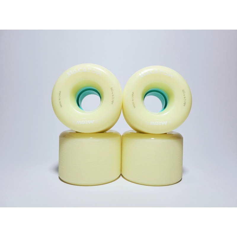 Yellow Rebirth Macaron longboard / cruiser board wheels 60mm