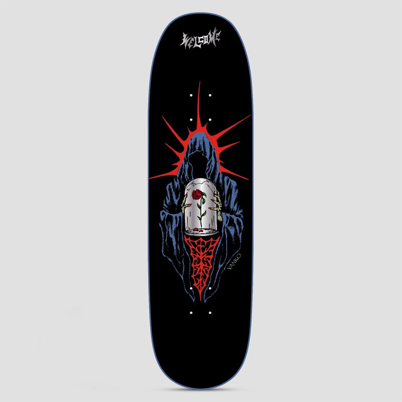 Welcome 9.0 Jake Yanko Wilted Skateboard Deck Black / Blue Dip