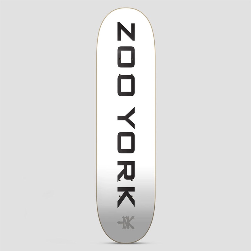 Zoo York 7.75 OG 95 Logo Block Skateboard Deck White / Black / Grey