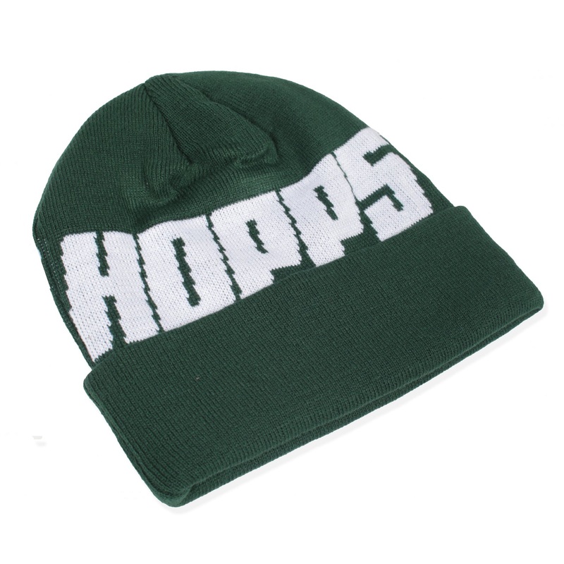 BIGHOPPS KNITTED BEANIE WHITE/HUNTER GREEN One Size Fits All