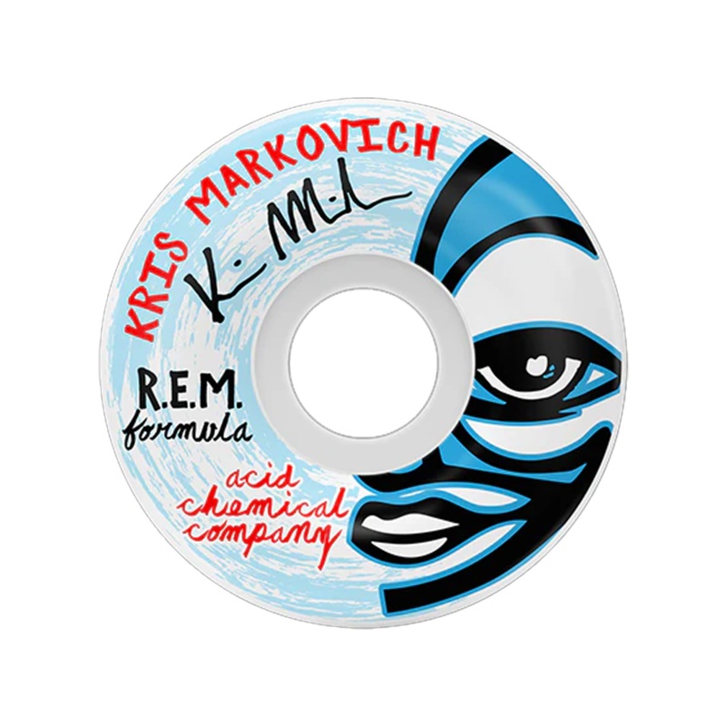 Acid Wheels – Kris Markovich Blue REM Formula 56mm – Skateboard Wheels 56mm 99a White
