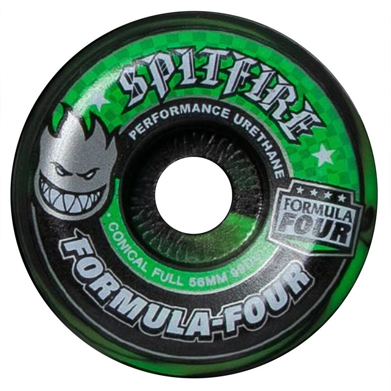 SPITFIRE X BLUETILE CONICAL FULL 56MM BLACK / GREEN SWIRL