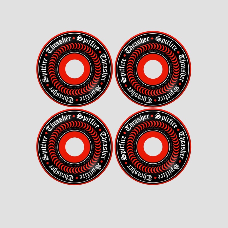 Spitfire x Thrasher 58mm Oath F4 99 Radial Full Skateboard Wheels Red