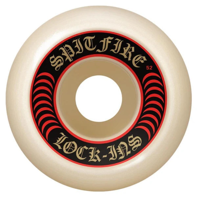 SPITFIRE FORMULA FOUR LOCK INS 53mm NATURAL WHITE/RED WHEELS