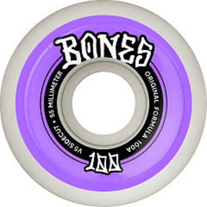 BONES 100,S OG VS ORIGINAL FORMULA SIDECUTS 55/100a SKATEBOARD WHEELS