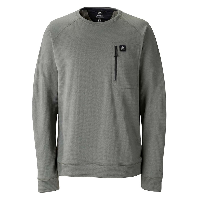 Flagship Recycled Grid Fleece Crew – Herb Green L