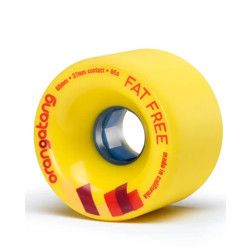Fat Free Longboard Wheels – Yellow 86A 65MM