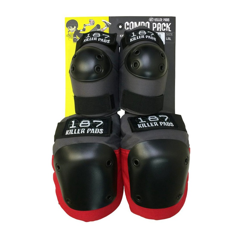 187 Knee/Elbow Combo Pack – Grey/Red P_XS