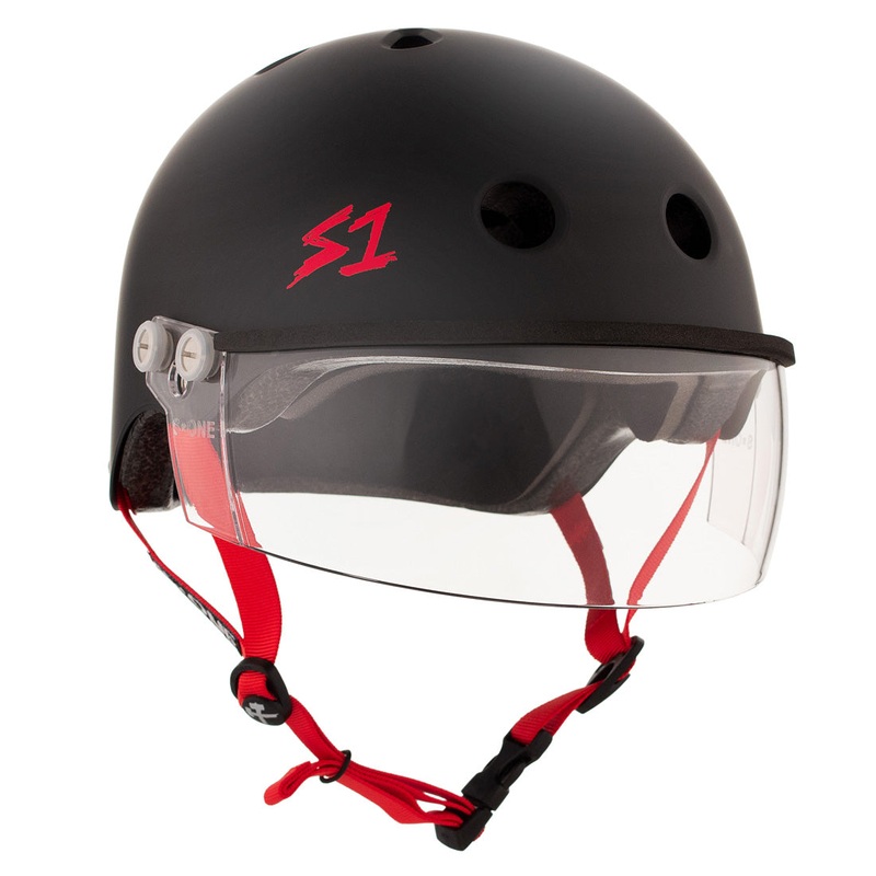 S-One Visor Lifer Helmet – Black/Red Matte