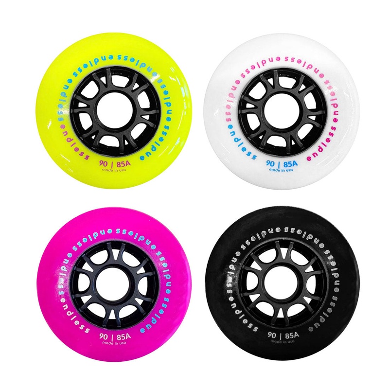 Endless 90mm Wheels 4pk Black