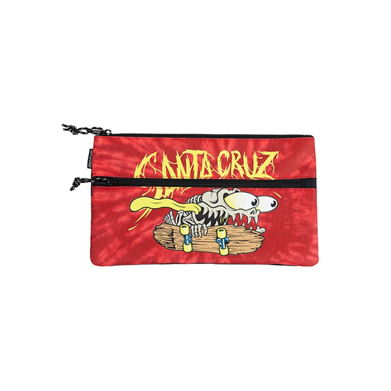 Santa Cruz Bone Slasher Pencil Case – Red Tie Dye