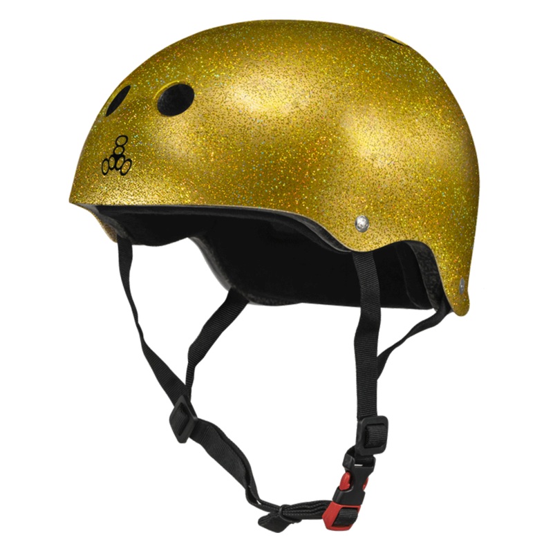 Triple 8 THE Cert SS Helmet – Gold Glitter XS/S