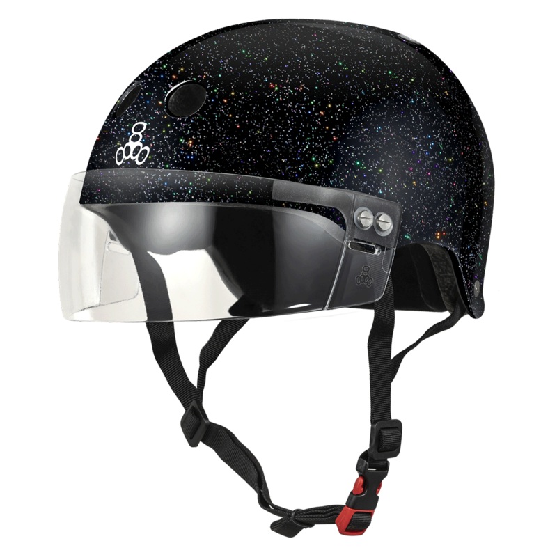 Triple 8 THE Cert SS Visor Helmet – Black Glitter XS/S