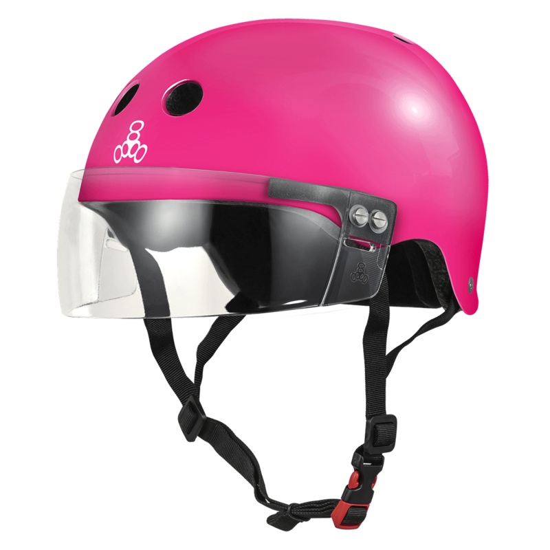 Triple 8 THE Cert SS Visor Helmet – Pink Gloss XS/S
