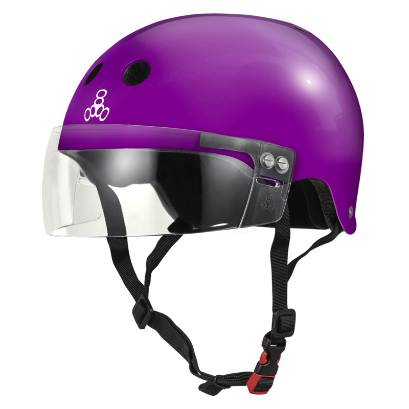 Triple 8 THE Cert SS Visor Helmet – Purple Gloss XS/S