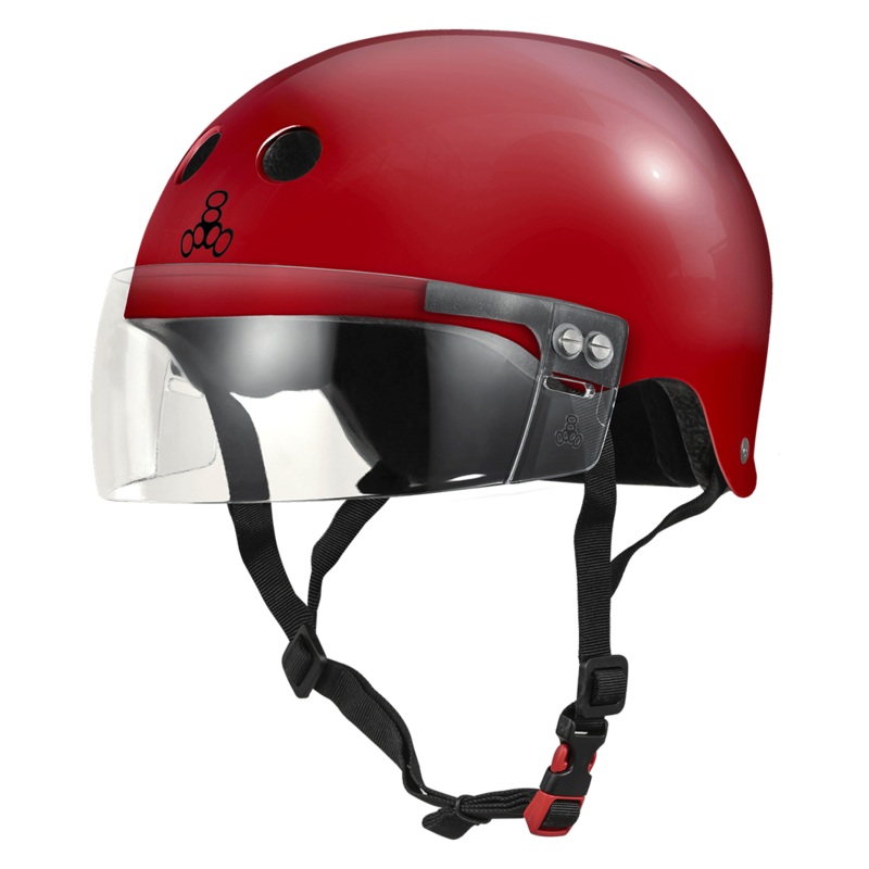 Triple 8 THE Cert SS Visor Helmet – Scarlet Red Gloss XS/S