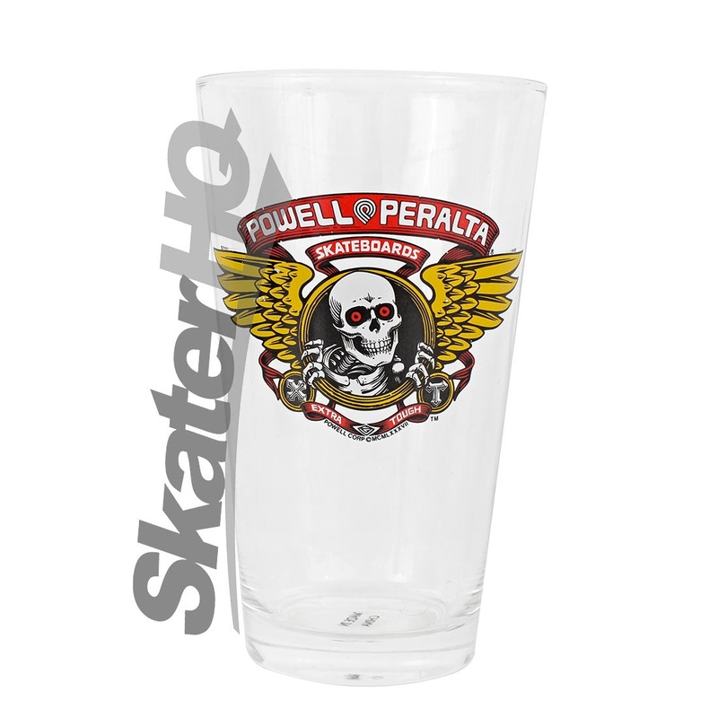 Powell Peralta Winged Ripper Pint Glass Clear