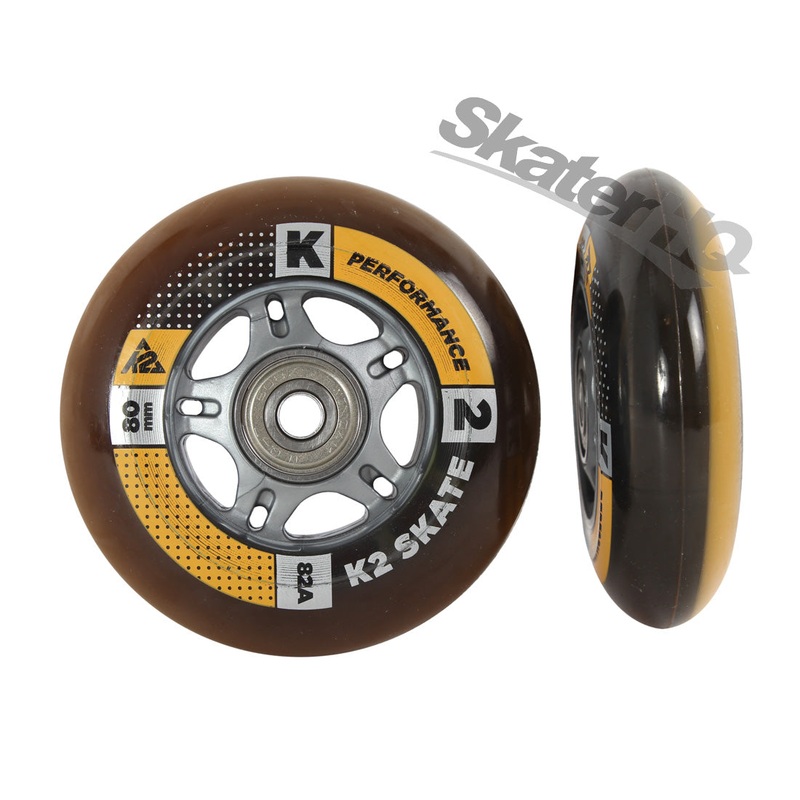 K2 Wheel 8pk 80mm 82a w/ ILQ7 Bearings W 71-80mm Orange